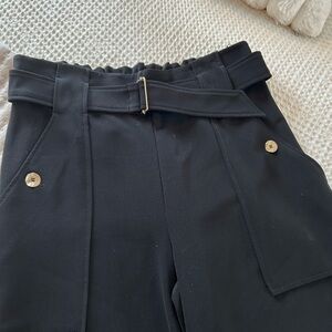 White House Black Market Black High-Rise Trousers with Belt Loop Detail